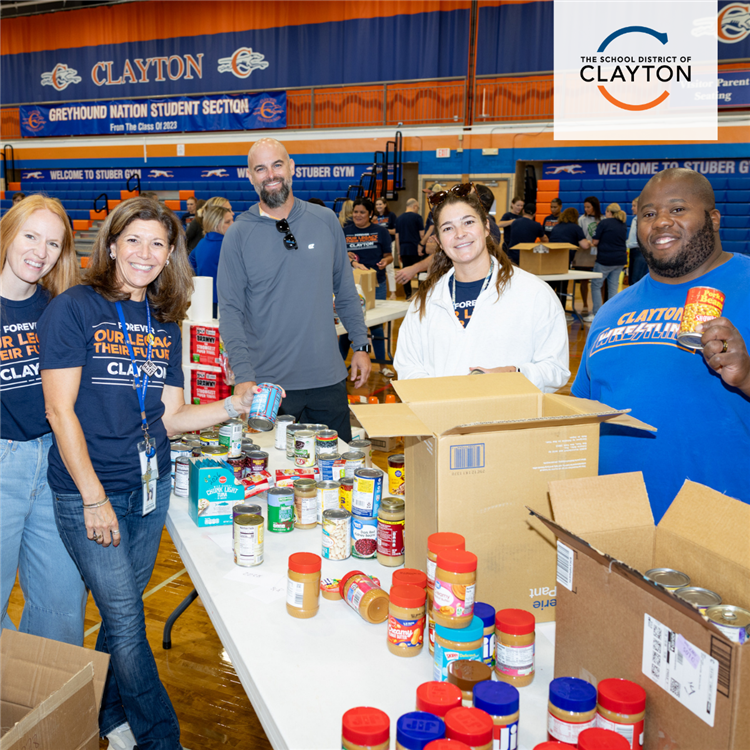  Clayton staff supporting a food drive